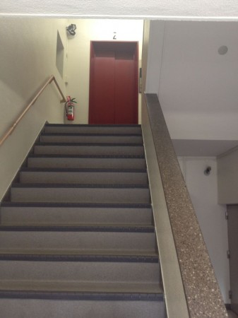 Akihabara. Who designs a building with the elevator at the top of the second floor stairs instead of putting the elevator on the ground floor?